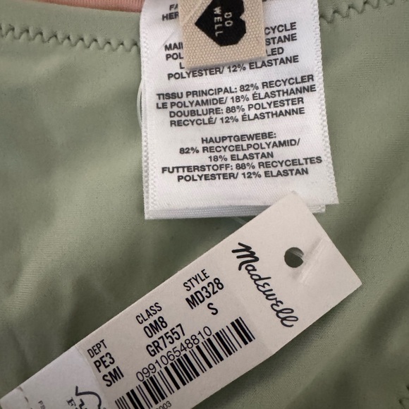 Madewell Second Wave Underwire Bikini Set Sage Green Size M Top / S Bottom NWT - Picture 5 of 13